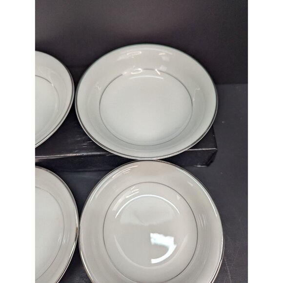 Mikasa Fine China Westminster 5832 Dessert Berry Bowl Platinum Trim Lot of 4 - Picture 4 of 10